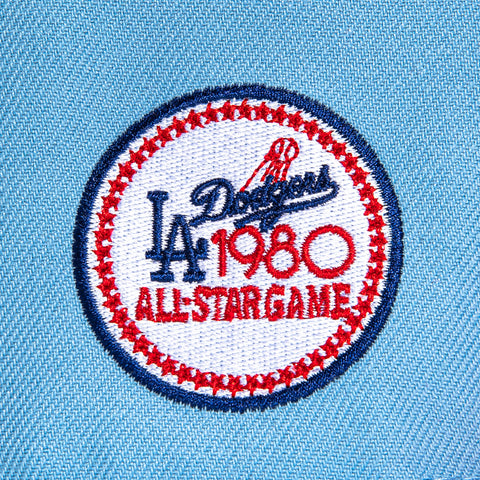 New Era 59Fifty Jae Tips Los Angeles Dodgers 1980 All Star Game Patch Hat - Light Blue, Infrared