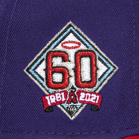New Era 59Fifty Jae Tips Los Angeles Angels 60th Anniversary Patch Hat - Purple, Red