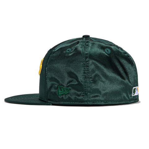 New Era 59Fifty Satin Oakland Athletics 50th Anniversary Patch Word Hat - Green, Gold
