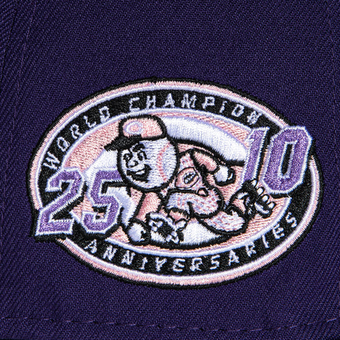 New Era 59Fifty Cincinnati Reds 25/10th Anniversaries Patch Logo Hat - Purple