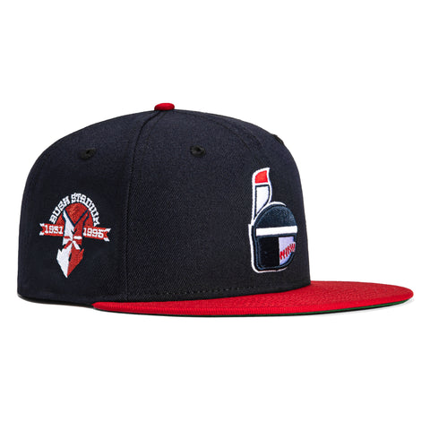 New Era 59Fifty Indianapolis Indians Bush Stadium Patch Hat - Navy, Red