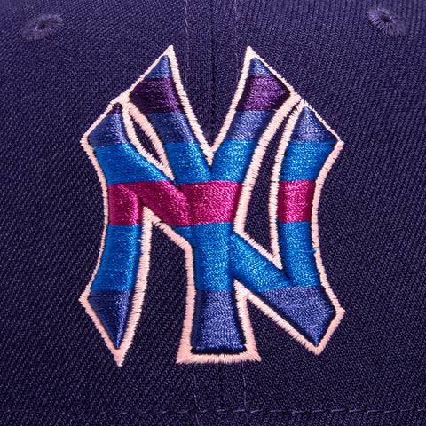 New Era 59Fifty Night Lights New York Yankees 1998 World Series Patch Hat - Purple