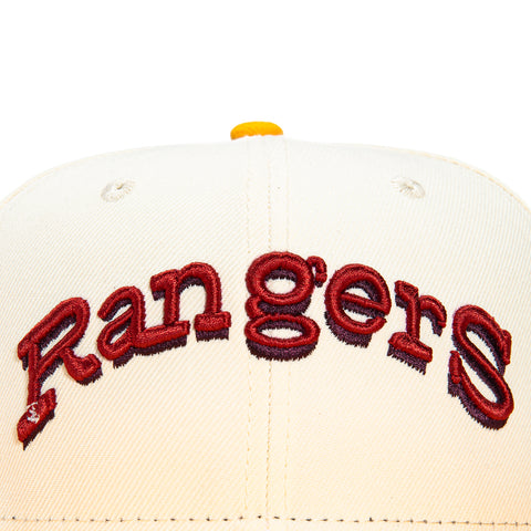 New Era 59Fifty Peaches and Cream Texas Rangers Logo Patch Hat - White, Gold