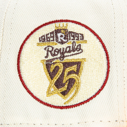 New Era 59Fifty Peaches and Cream Kansas City Royals 25th Anniversary Patch Hat - White, Gold