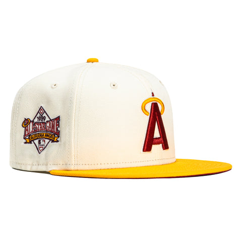 New Era 59Fifty Peaches and Cream Los Angeles Angels 1989 All Star Game Patch Hat - White, Gold