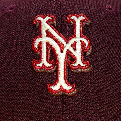 New Era 59Fifty Peaches and Cream New York Mets 40th Anniversary Patch Hat - Maroon, Gold
