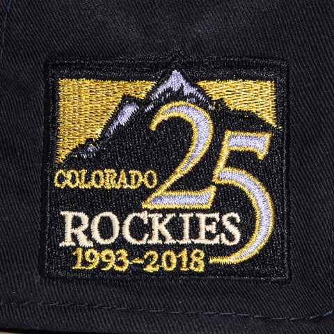 New Era 59Fifty Garment Wash Colorado Rockies 25th Anniversary Patch Hat - Navy