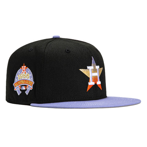 New Era 59Fifty Pastel Houston Astros 1986 All Star Game Patch Hat - Black, Lavender