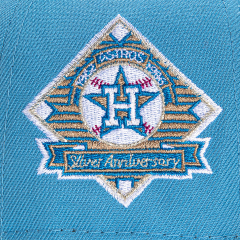 New Era 59Fifty Santorini Houston Astros 25th Anniversary Patch Logo Hat - Light Blue, Tan