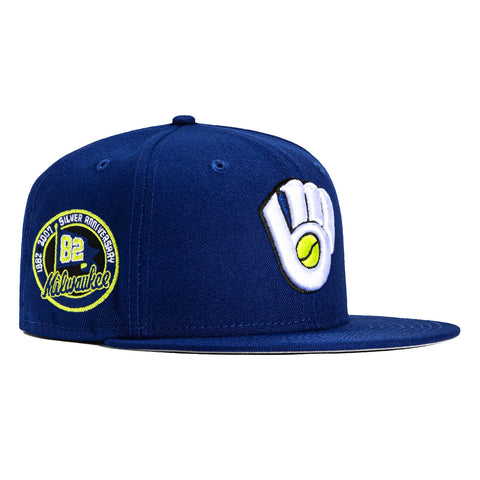 New Era 59Fifty Tennis Milwaukee Brewers 25th Anniversary Patch Hat - Royal