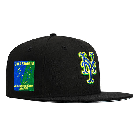 New Era 59Fifty Tennis New York Mets 40th Anniversary Stadium Patch Hat - Black