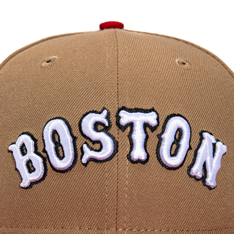 New Era 59Fifty Boston Red Sox 90th Anniversary Stadium Patch Hat - Khaki, Red