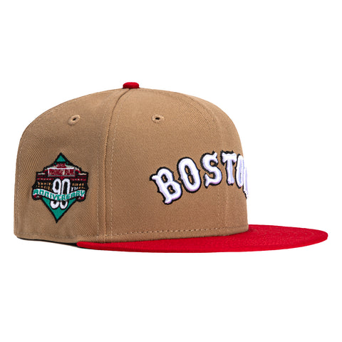 New Era 59Fifty Boston Red Sox 90th Anniversary Stadium Patch Hat - Khaki, Red