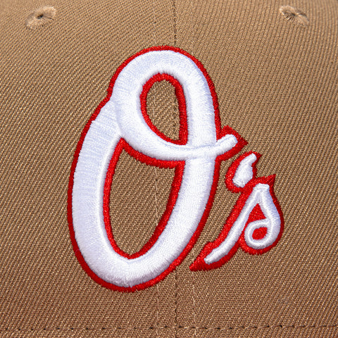 New Era 59Fifty Baltimore Orioles 30th Anniversary Stadium Patch Hat - Khaki, Red