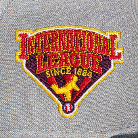 New Era 59Fifty Rochester Red Wings International League Patch Hat - Grey, Graphite, Gold