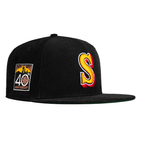 New Era 59Fifty Seattle Mariners 40th Anniversary Patch Corduroy Hat - Black, Gold, Red