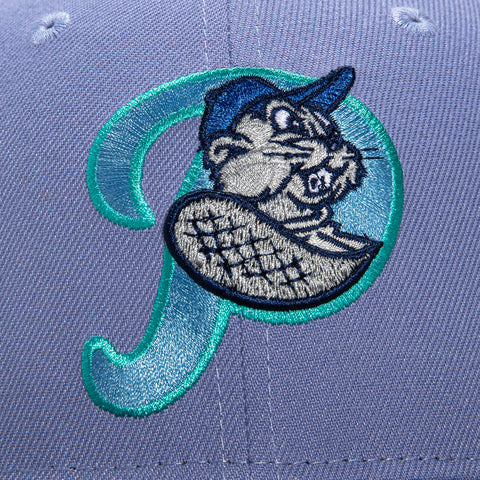 New Era 59Fifty Plate Portland Beavers Logo Patch Hat - Lavender, Light Navy