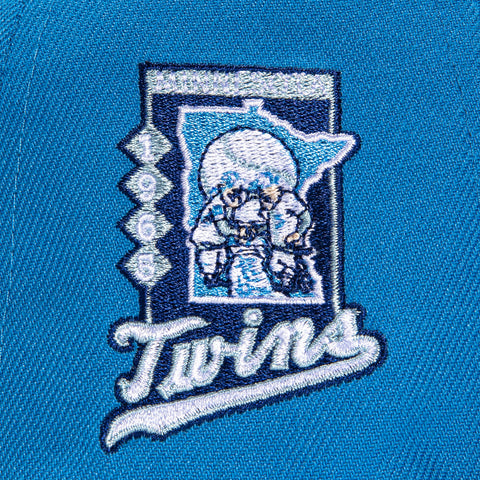 New Era 59Fifty Plate Minnesota Twins 1965 Flag Patch Hat - Light Blue, Green