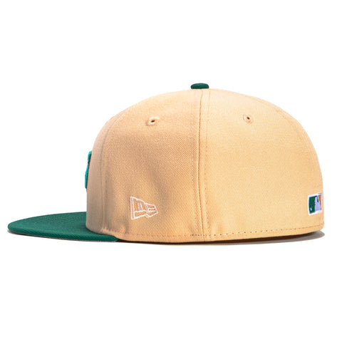 New Era 59Fifty Plate Tampa Bay Rays 25th Anniversary Patch Word Hat - Peach, Green