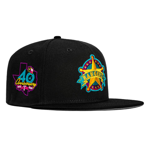 New Era 59Fifty Texas Rangers 40th Anniversary Patch Jersey Hat - Blac –  Hat Club