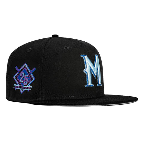 New Era 59Fifty Milwaukee Brewers 25th Anniversary Patch Hat - Black, Royal, Purple