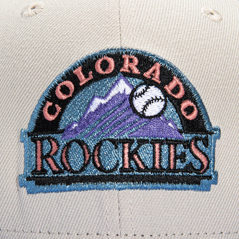 New Era 59Fifty Colorado Rockies 30th Anniversary Patch Logo Hat - Stone, Lavender