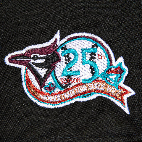New Era 59Fifty Toronto Blue Jays 25th Anniversary Patch Hat - Black, Maroon, Teal