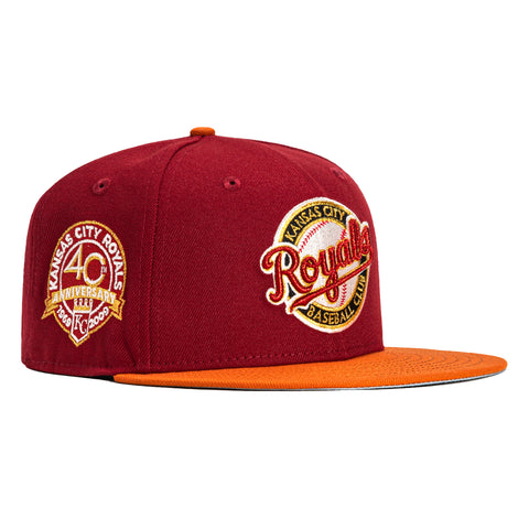 New Era 59Fifty BBQ Kansas City Royals 40th Anniversary Patch Logo Hat - Brick, Burnt Orange