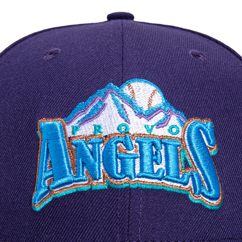 New Era 59Fifty Provo Angels Logo Hat - Purple, Neon Blue, Metallic Copper