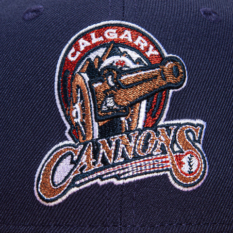 New Era 59Fifty Calgary Cannons Logo Hat - Light Navy, Burnt Orange