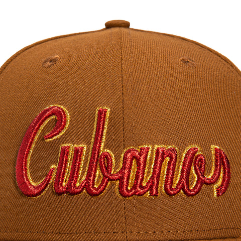 New Era 59Fifty Havana Sugar Kings Logo Patch Cubano Hat - Khaki, Red