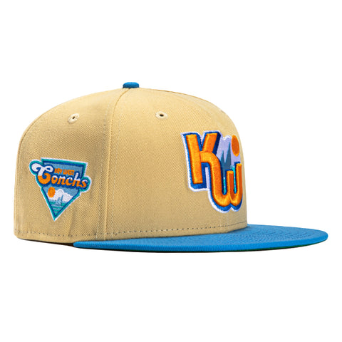New Era 59Fifty Key West Conchs Logo Patch Hat - Tan, Light Blue, Orange