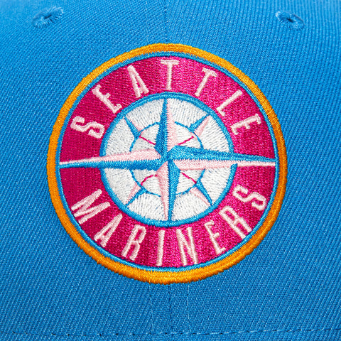 New Era 59Fifty Seattle Mariners 40th Anniversary Patch Hat - Light Blue, Khaki
