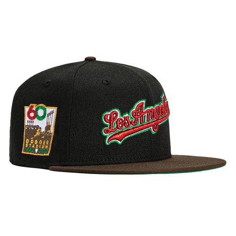 New Era 59Fifty Los Angeles Dodgers 60th Anniversary Patch Word Hat - Black, Brown, Red, Green