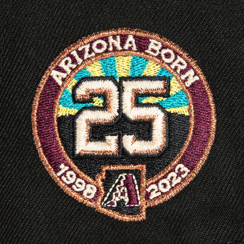 New Era 59Fifty Arizona Diamondbacks 25th Anniversary Patch Word Hat - Black, Maroon, Teal