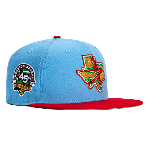 New Era 59Fifty Houston Astros 45th Anniversary Patch Alternate Hat - Light Blue, Red