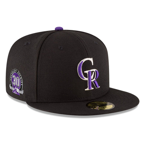 New Era 59Fifty Colorado Rockies 30th Anniversary Patch Game Hat - Black
