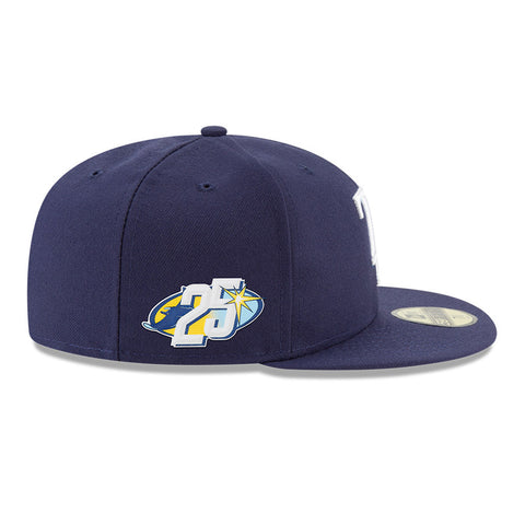 New Era 59Fifty Tampa Bay Rays 25th Anniversary Patch Game Hat - Light Navy