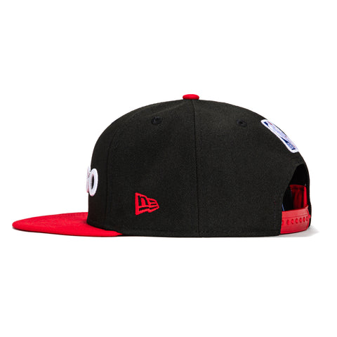 New Era 9Fifty 2023 City Chicago Bulls Word Snapback Hat - Black, Red