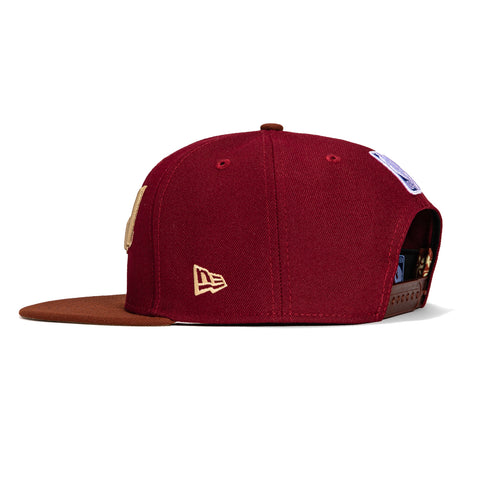 New Era 9Fifty 2023 City Cleveland Cavaliers Logo Patch Snapback Hat - Cardinal, Brown