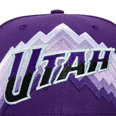 New Era 9Fifty 2023 City Utah Jazz Logo Patch Snapback Hat - Purple