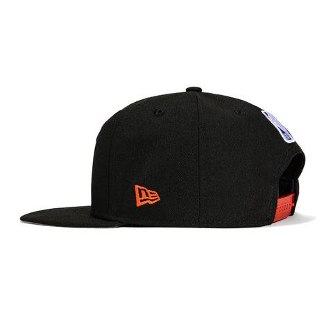 New Era 9Fifty 2023 City Detroit Pistons Logo Patch Snapback Hat - Black