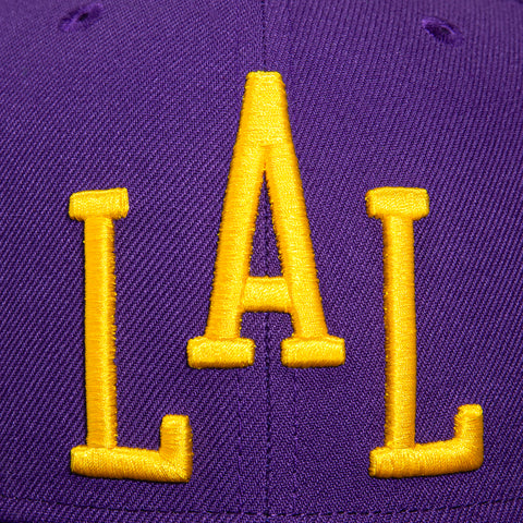New Era 9Fifty 2023 City Los Angeles Lakers Logo Patch Snapback Hat - Purple