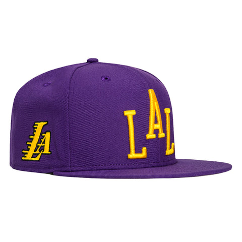 New Era 9Fifty 2023 City Los Angeles Lakers Logo Patch Snapback Hat - Purple
