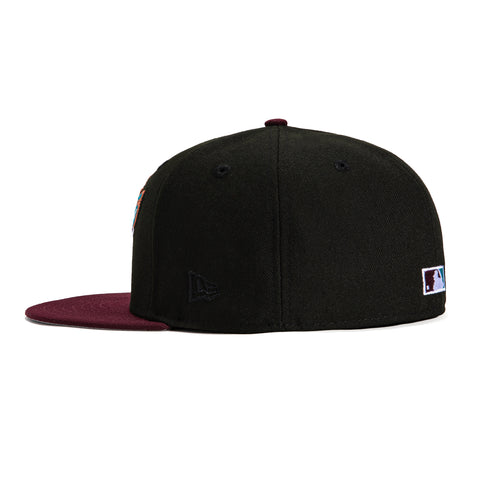 New Era 59Fifty Tampa Bay Rays Inaugural Patch Word Hat - Black, Maroon, Teal