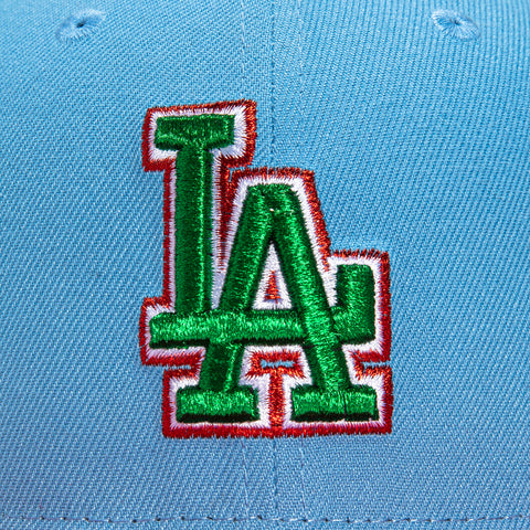 New Era 59Fifty Los Angeles Dodgers Bicentennial Patch Hat - Light Blue, Red