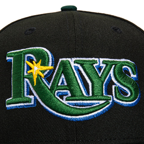 New Era 59Fifty Tampa Bay Rays 25th Anniversary Patch Word Hat - Black, Green