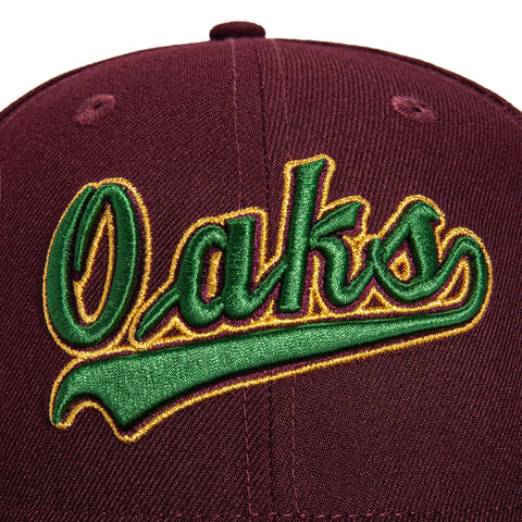 New Era 59Fifty Visalia Oaks Logo Patch Word Hat - Maroon