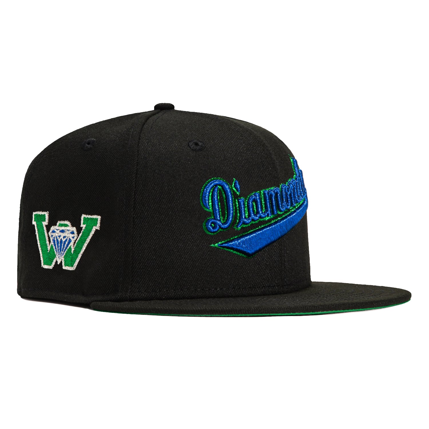 New Era 59Fifty Waterloo Diamonds Logo Patch Word Hat Black, Royal
