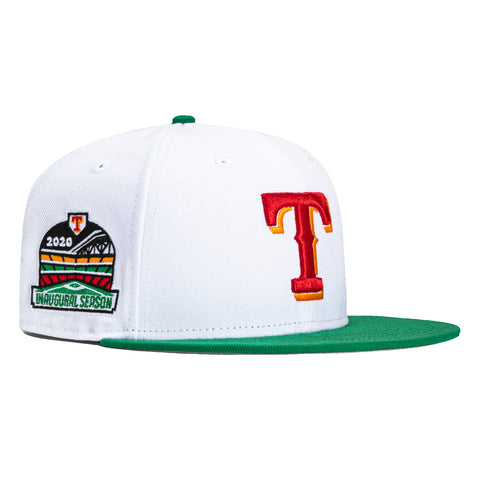 New Era 59Fifty Texas Rangers 2020 Inaugural Patch Hat - White, Kelly, Red, Orange